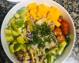 A picture of step 5 of Chicken mango avocado salad.
