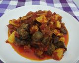 Foto langkah ke 8 dari resep Balado Hati Ayam, Kentang & Tempe.