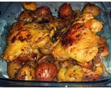 A picture of step 10 of Lemon & Herb Roasted Chicken and potatoes.