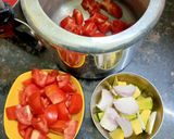 A picture of step 1 of Rich Tomato and Pumpkin Soup.