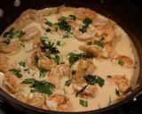 A picture of step 14 of Poached Shrimp in a Lemon Cream Broth.