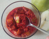 A picture of step 3 of Instant Babugosha pear achar.