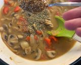 A picture of step 12 of Pork Medallions in a Mushroom and Sherry creamy sauce.