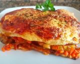 Foto del paso 9 de la receta: Lasaña con lomito ahumado, queso y vegetales #Mercado