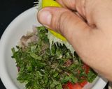 A picture of step 2 of Shirazi salad Arabic salad.