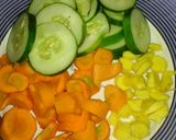 A picture of step 2 of Cucumber, gingerand carrot juice.