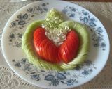 A picture of step 1 of Cucumber, tomato and leek salad.