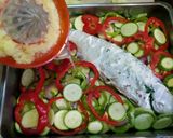 Φωτογραφία βήματος 9 της συνταγής Λαβράκι με κρούστα μαγιονέζας και ψητά λαχανικά