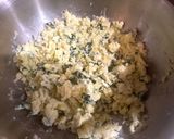 A picture of step 1 of Colcannon with confit egg and peppered beef - Irish mash.