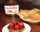 صورة لخطوة 4 من وصفة بان كيك بالشوكولاتة والفراولة 🥞