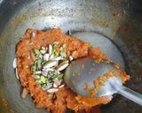 A picture of step 2 of Gajar ka halwa sushi roll with rabri cream cheese filling.