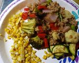 A picture of step 5 of Farro Veggie bake.