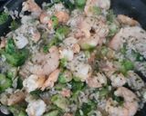 A picture of step 4 of Quick recipe! Shrimp and brussels sprout risotto.