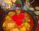 A picture of step 6 of Aloo chicken.