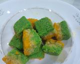 A picture of step 4 of Tri colour coconut 🥥burfi/tiranga recipe independence day.