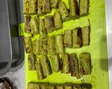 A picture of step 2 of Vegan “pigs in blankets”.