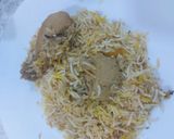 A picture of step 7 of Chicken white malai biryani.