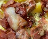 Foto langkah ke 8 dari resep Melted Cheese Potato with Smoked Beef and Bacon.