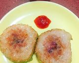 A picture of step 4 of Fried Bánh Tét.