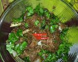 A picture of step 4 of Mutton kothmir.
