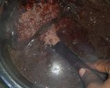 A picture of step 2 of Waakye or Waashe with shito(check for my shito recipe).