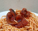 A picture of step 6 of Fat Soluble Jollof Pasta.