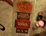 A picture of step 1 of Meatballs in Italian Spaghetti sauce.