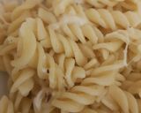 A picture of step 2 of My Nice Light Mozzarella pasta &sprinkled Parmesan Cheese grated.