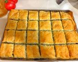 A picture of step 8 of Spanakopita (Spinach and feta pie).