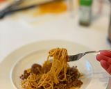 A picture of step 7 of Quick and simple British bolognese pasta.