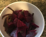 A picture of step 2 of Beet salad with a vinaigrette.