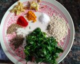 A picture of step 1 of Pearl millet flour and methi leaves paratha.