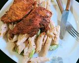 A picture of step 9 of White sauce pasta with grill chicken.