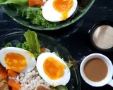 รูปขั้นตอนการทำที่ 2 ของ Low Fat Dinner Menu "Mixed Salad Bowl 🥗with Medium-boiled Egg🥚