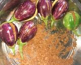 A picture of step 1 of Baingan masala (tangy and sweeet taste).