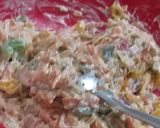 A picture of step 2 of Chicken & veg mayonnaise cheese sandwich.