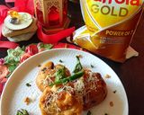 A picture of step 6 of Cheesy swiss roll pakoda.