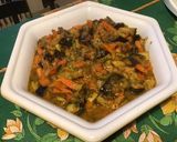Une image de l'étape 18 de Aubergines, carottes et ciboules au lard et curry.