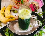 A picture of step 1 of GREEN Smoothie spinach.. banana smoothie.