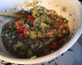 Une image de l'étape 8 de Salade tiède de pommes de terre,harengs marinés, tomates et poivrons verts.