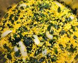 A picture of step 1 of Spinach and Shrimp Rice Bake.