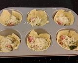 A picture of step 5 of Individual Ham and Cheese Puff Pastry Quiche.