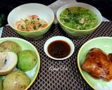 Hình bước làm 5 của món Cơm nhà màu xanh mát