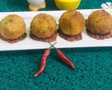 A picture of step 14 of Cheese balls with herb 🌿 tomato 🍅sauce.