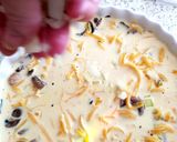 A picture of step 5 of My No Crust Homemade Mushroom, Chedder Cheese and onion Quiche.