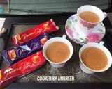 A picture of step 5 of Caramel Masala Tea ☕️.