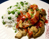 Foto del paso 24 de la receta: Tiras de filetes de pollo marinados a la plancha, con ensalada de arroz