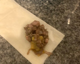 Foto del paso 3 de la receta: Triángulos de morcilla, salchicha y melocotón