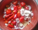 A picture of step 4 of Moi-moi with pepper and spring onion sauce.