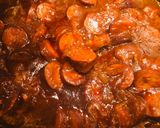 A picture of step 6 of Crockpot Sweet and Sour Keilbasa.